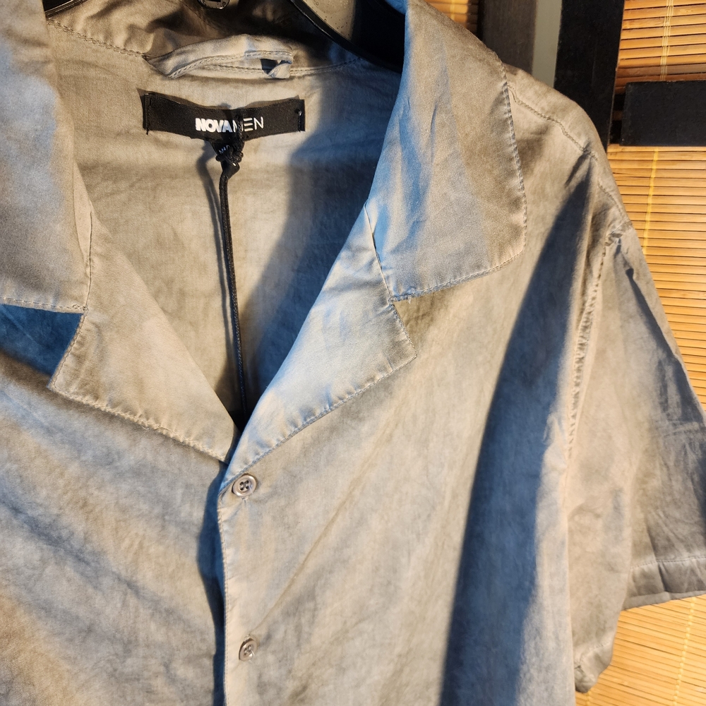 Gray Short-Sleeve Dress Shirt